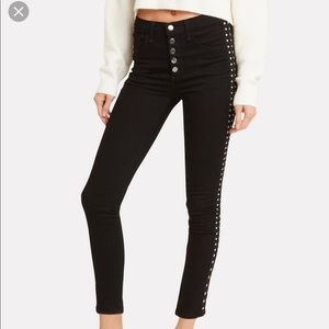 Veronica Beard Debbie skinny black jeans stone tux